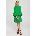 Dámske Mini šaty Moe zelenej farby v biznis štýle z polyesteru v zľave 