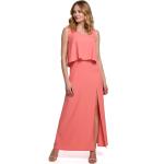 Dámske Dlhé šaty ružovej farby v elegantnom štýle bez rukávov s dĺžkou: Maxi v zľave 