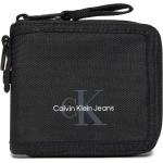 Pánske Malé peňaženky Calvin Klein Jeans čiernej farby v športovom štýle na zips v zľave 