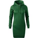 Dámske Šaty s dlhým rukávom Malfini fľaškovo zelenej farby z bavlny s dlhými rukávmi 