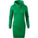 Dámske Šaty s dlhým rukávom Malfini zelenej farby z bavlny s dlhými rukávmi 