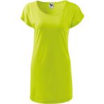 Dámske Tričkové šaty Malfini limetkovo zelenej farby vo veľkosti XXL s oválnym výstrihom 