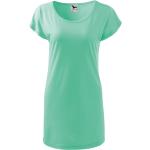 Dámske Tričkové šaty Malfini zelenej farby vo veľkosti XXL s oválnym výstrihom 