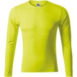 Pánske Tričká s dlhým rukávom Malfini žltej farby v športovom štýle z polyesteru technológia Oeko-tex s dlhými rukávmi udržateľná móda 