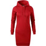 Dámske Šaty s dlhým rukávom Malfini červenej farby z bavlny vo veľkosti XXL s dlhými rukávmi 