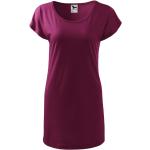 Dámske Tričkové šaty Malfini fuchsiovej farby vo veľkosti XXL s oválnym výstrihom 