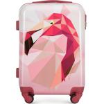 Malé cestovné kufre wittchen ružovej farby v modernom štýle s geometrickým vzorom 