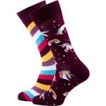 Pánske Vzorované ponožky many mornings vínovej farby z bavlny 44 s motívom Meme  / Theme Jednorožec v zľave 