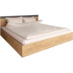 Dvojlôžkové postele Kondela sivej farby z dubového dreva v zľave 