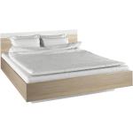 Dvojlôžkové postele Kondela bielej farby z dubového dreva 