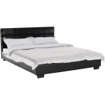 Dvojlôžkové postele Kondela čiernej farby s prešívaným vzorom 