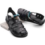 Dámske Kožené sandále hnedej farby v elegantnom štýle vo veľkosti 36 s výškou opätku 3 cm - 5 cm v zľave na leto 