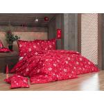 Posteľné súpravy červenej farby z bavlny 140x200 s motívom: Vianoce 