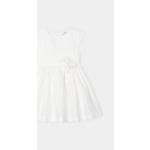 Dievčenské šaty Mayoral bielej farby v elegantnom štýle zo syntetiky 