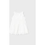 Dievčenské šaty Mayoral bielej farby z bavlny v zľave 