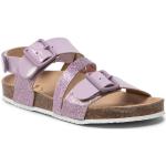 Dievčenské Kožené sandále Mayoral fialovej farby z koženky vo veľkosti 27 na leto 