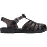 Dámske Sandále Melissa čiernej farby v trblietavom štýle vo veľkosti 35 s glitrami na leto 