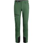 Pánske Turistické nohavice Salewa zelenej farby v ležérnom štýle raw v zľave 