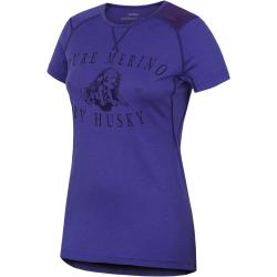 Merino thermal underwear T-shirt short women's Puppy gray-violet