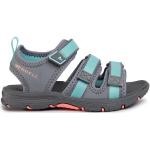 Dievčenské Kožené sandále Merrell sivej farby z koženky vo veľkosti 32 na leto 