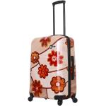 Stredné cestovné kufre mia toro hnedej farby s kvetinovým vzorom integrovaný zámok objem 62 l 