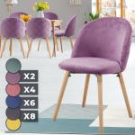 Jedálenské stoličky fialovej farby v škandínávskom štýle zo zamatu 