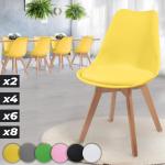 Jedálenské stoličky žltej farby v škandínávskom štýle z kovu 