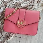 Dámske Designer Kožené kabelky Michael Kors ružovej farby s kvetinovým vzorom Vegan v zľave 