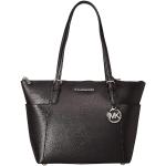 Designer Shopper kabelky Michael Kors Saffiano čiernej farby z kože na zips 