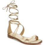 Dámske Designer Kožené sandále Michael Kors Michael Kors MICHAEL zlatej farby vo veľkosti 35 metalické na leto 