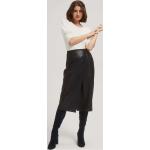 Dámske Midi sukne Moodo čiernej farby v biznis štýle z kože vo veľkosti XS s dĺžkou: Pod kolená asymetrické v zľave 