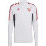 Pánske Mikiny na zips adidas bielej farby z polyesteru vo veľkosti XXL s motívom FC Bayern na zimu 