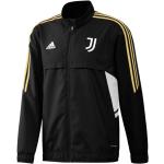 Pánske Mikiny na zips adidas čiernej farby z polyesteru na zips s motívom Juventus na zimu 