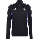 Pánske Mikiny na zips adidas čiernej farby z polyesteru s motívom Real Madrid na zimu 