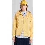 Dámska Jesenná móda Gant Shield žltej farby z tričkoviny vo veľkosti XXS zapínanie so zipsom s kapucňou na zimu 