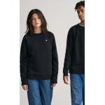 Chlapčenské Detské mikiny Gant Shield čiernej farby v športovom štýle z tričkoviny do 8 rokov s okrúhlym výstrihom 