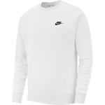 Pánska Jesenná móda Nike Sportswear bielej farby v športovom štýle s vyšívaným vzorom s okrúhlym výstrihom Zľava na zimu 