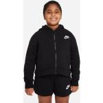 Dievčenské Detské mikiny na zips Nike Sportswear čiernej farby v športovom štýle z bavlny 