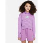 Dievčenské Detské svetre Nike Sportswear fialovej farby v športovom štýle z bavlny 