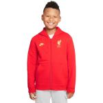 Detské mikiny na zips Nike Sportswear červenej farby v športovom štýle z bavlny s motívom FC Liverpool 