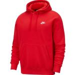 Pánska Jesenná móda Nike Sportswear červenej farby v športovom štýle s kapucňou Zľava na zimu 