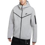 Pánska Jesenná móda Nike Sportswear Tech Fleece sivej farby z flisu s kapucňou na zimu 
