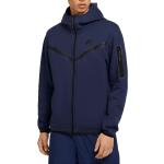 Pánska Jesenná móda Nike Sportswear Tech Fleece modrej farby z flisu s kapucňou Zľava na zimu 