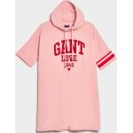 Dámske Mikinové šaty Gant ružovej farby z bavlny s krátkymi rukávmi 