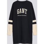 Dámske Šaty s dlhým rukávom Gant Shield čiernej farby v retro štýle z bavlny s dlhými rukávmi 