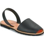 Dámske Kožené sandále čiernej farby vo veľkosti 40 na leto 