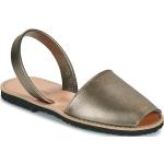 Dámske Kožené sandále zlatej farby vo veľkosti 40 metalické na leto 