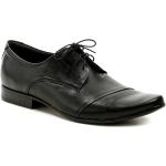 Pánske Spoločenské topánky čiernej farby v elegantnom štýle z kože vo veľkosti 47 na štandardné nohy šnurovacie na jar 