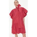 Dámske Denné šaty červenej farby zo syntetiky Oversize v zľave 