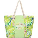 Dámske Plážové tašky svetlo zelenej farby v modernom štýle z polyesteru na zips 